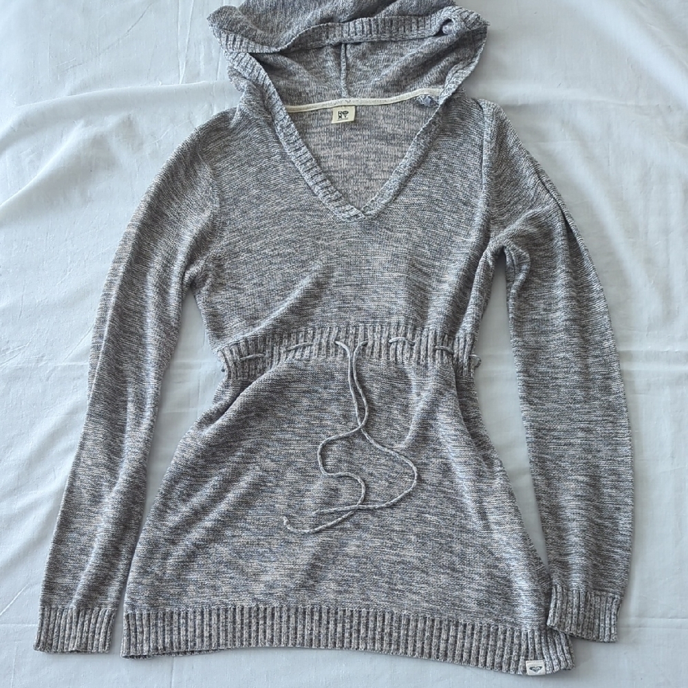 Roxy Gray and White Long Sleeve Top